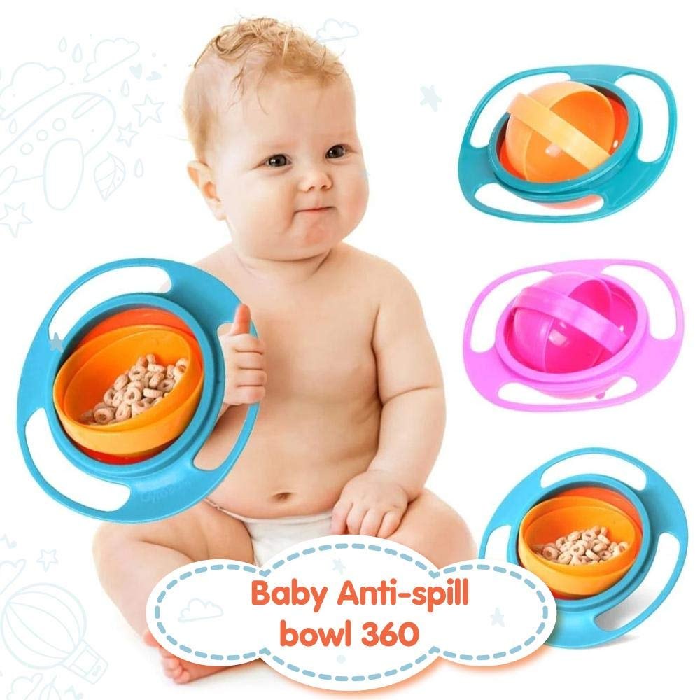 360° Spill-Proof Gyro Snack Bowl for Kids with Lid | No-Mess Toddler Snack Cup