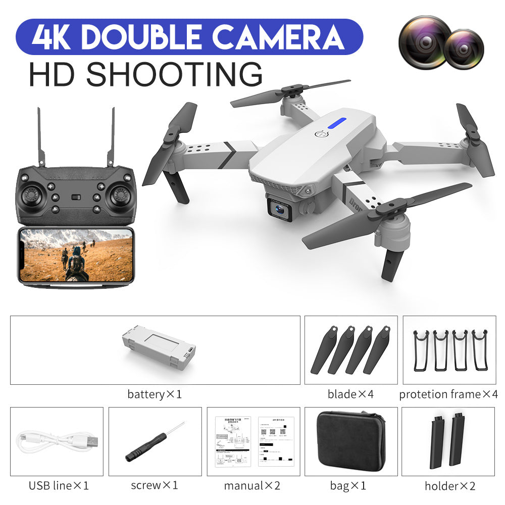 E88 Drone Aerial Photography HD 4K Dual Camera Remote Control Airplane