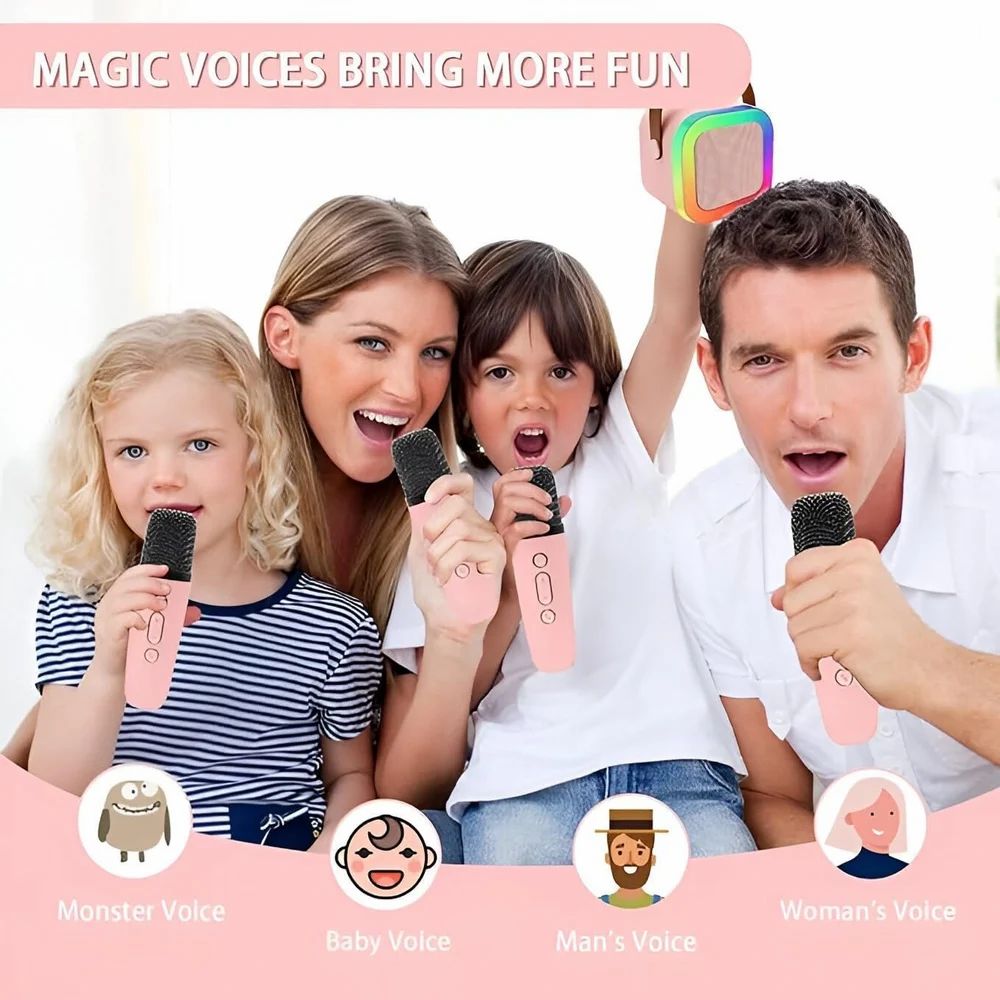 🎤 Mix Bluetooth Karaoke Speaker with Mic 🎶 | Portable Wireless Speaker for Kids & Adults | LED Lights, Voice Effects, USB, FM & 40W Power Sound