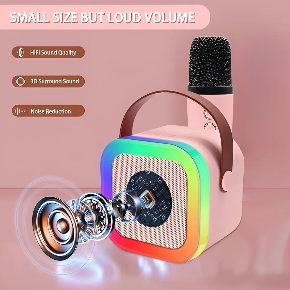 🎤 Mix Bluetooth Karaoke Speaker with Mic 🎶 | Portable Wireless Speaker for Kids & Adults | LED Lights, Voice Effects, USB, FM & 40W Power Sound
