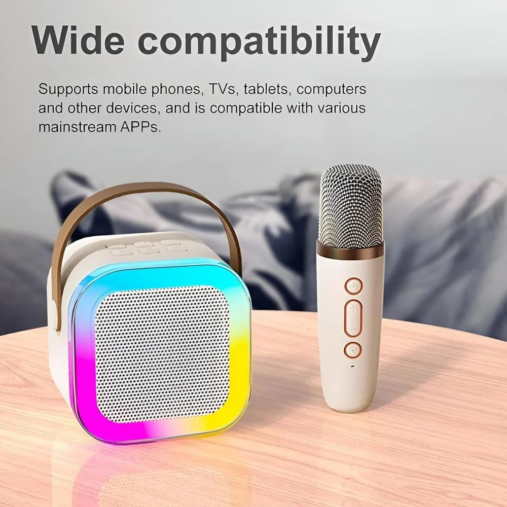🎤 Mix Bluetooth Karaoke Speaker with Mic 🎶 | Portable Wireless Speaker for Kids & Adults | LED Lights, Voice Effects, USB, FM & 40W Power Sound