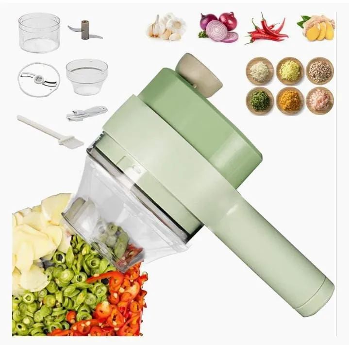 ๐ฅ 4-in-1 Electric Vegetable Cutter โ Chop, Slice & Mix in Seconds! โก