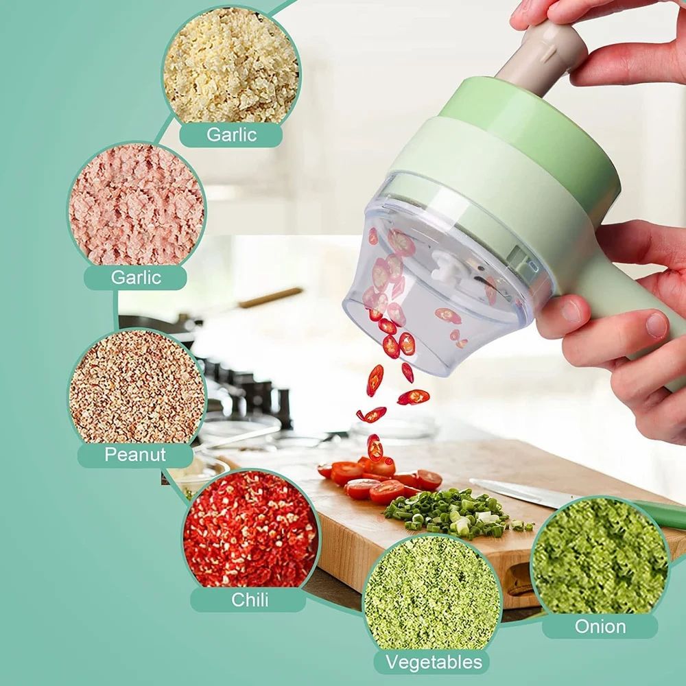 ๐ฅ 4-in-1 Electric Vegetable Cutter โ Chop, Slice & Mix in Seconds! โก