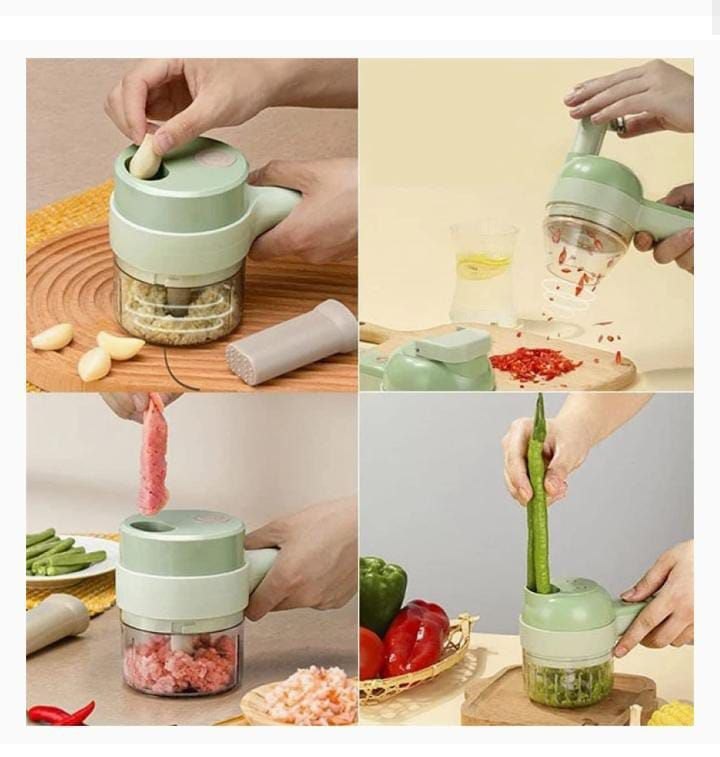 ๐ฅ 4-in-1 Electric Vegetable Cutter โ Chop, Slice & Mix in Seconds! โก