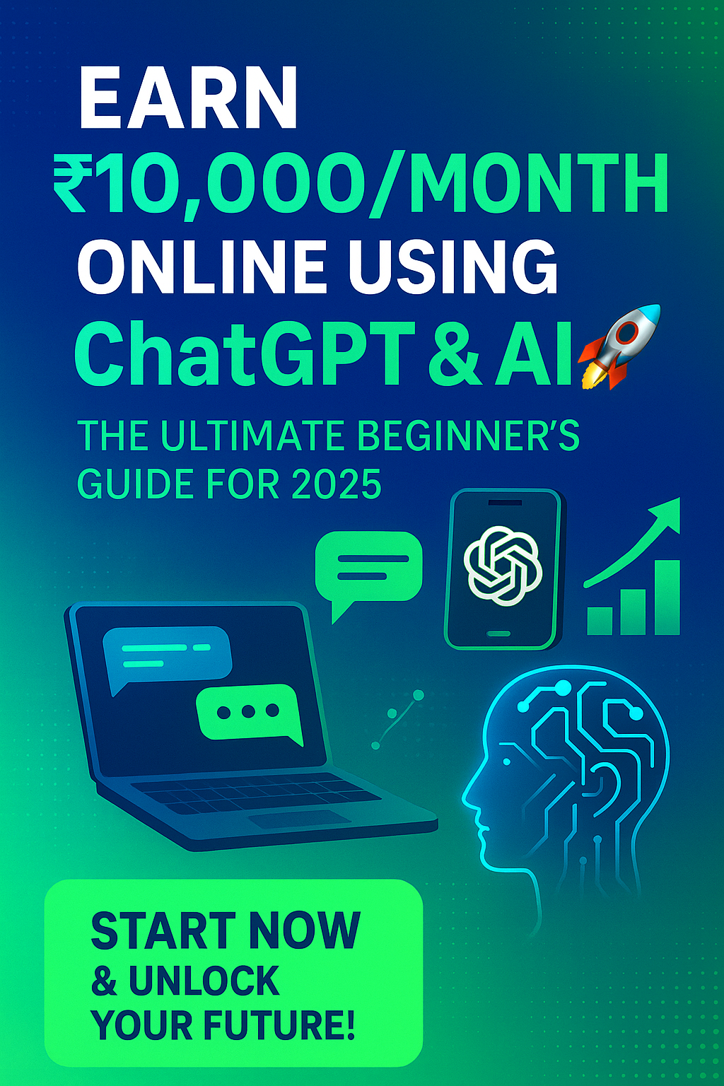Earn ₹10,000/Month Online Using ChatGPT & AI 🚀 (Indian Beginner’s Guide 2025)
