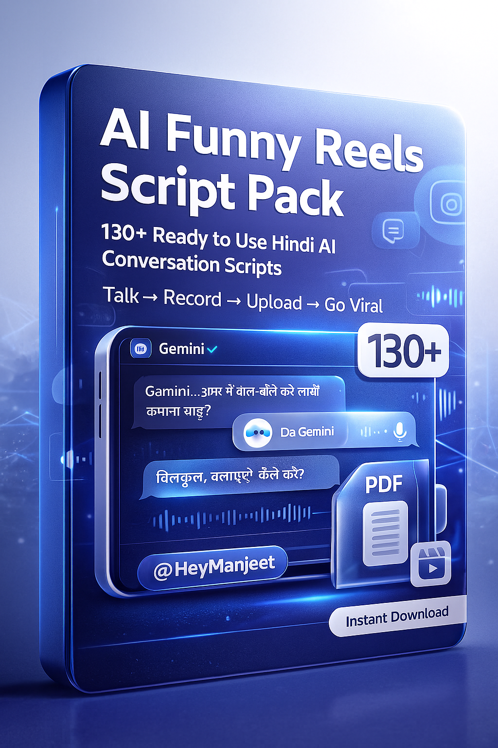 ⭐ AI Funny Reels Script Pack (Hindi) – 130+ Ready-to-Use AI Conversation Scripts (Talk → Record → Upload | Viral AI Conversation Format)