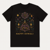 Glow with Joy – Limited Edition Happy Diwali T-Shirt | Festive Lotus & Diya Art Print | Unisex Classic Crew T-Shirt