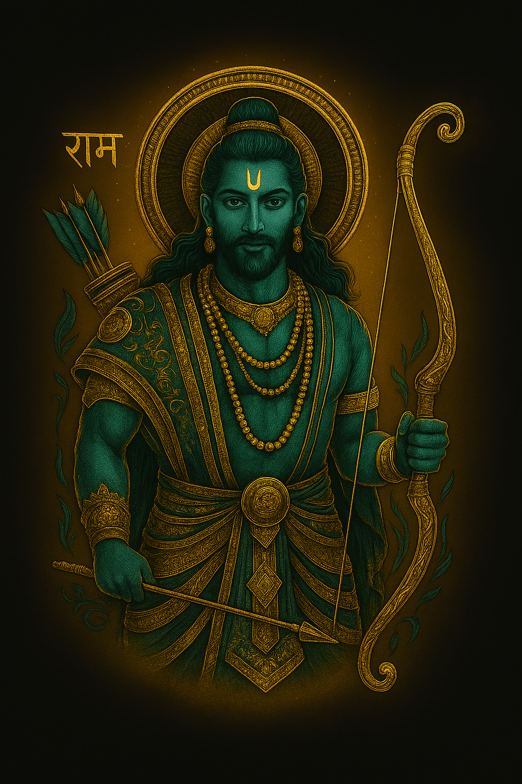 Lord Ram – The Divine Warrior Glow Tee 🔱 | Unisex Classic Crew T-Shirt