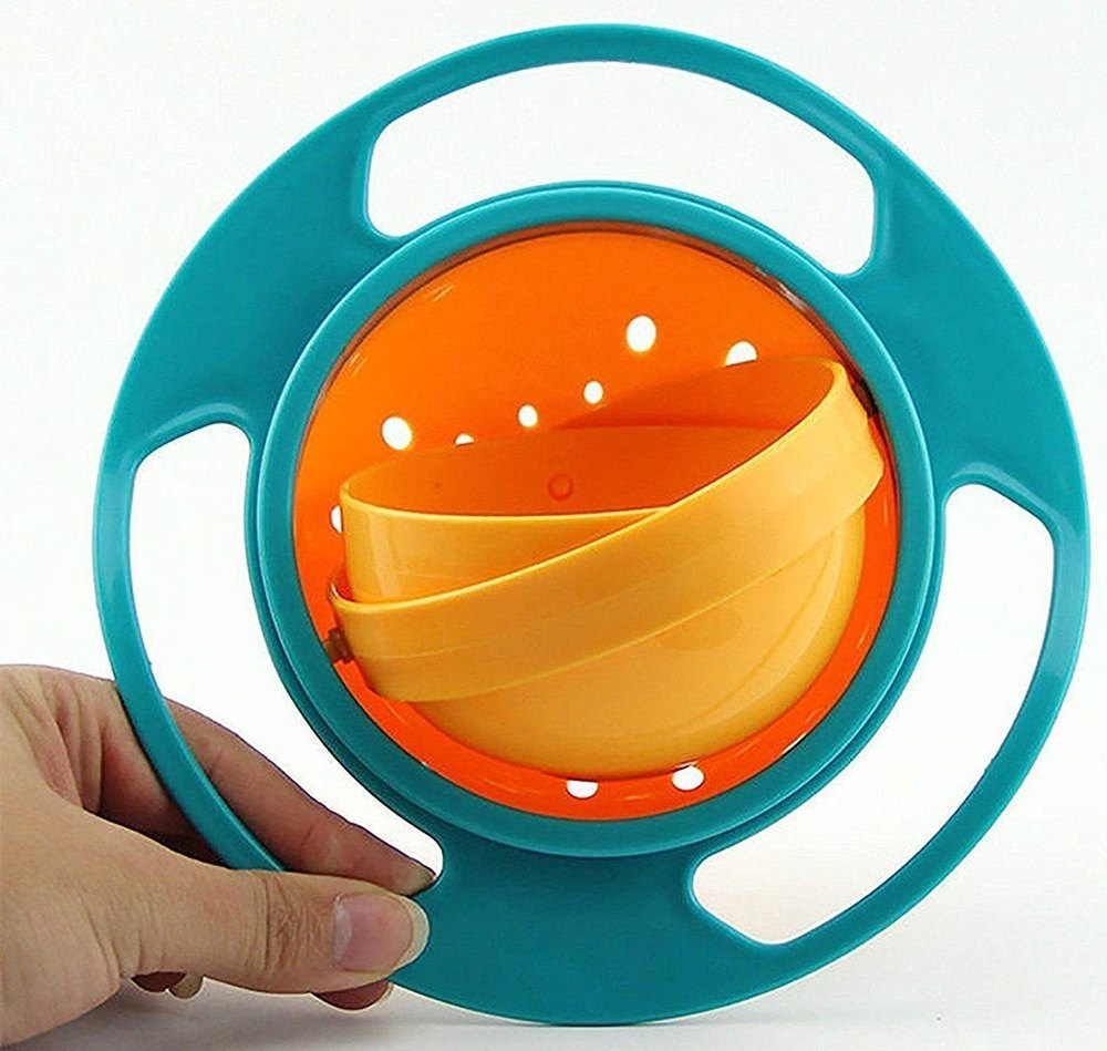 360° Spill-Proof Gyro Snack Bowl for Kids with Lid | No-Mess Toddler Snack Cup