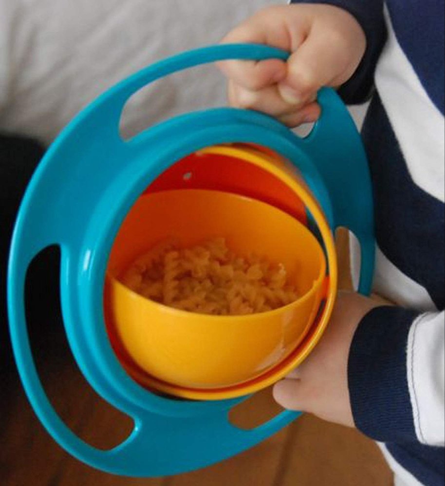 360° Spill-Proof Gyro Snack Bowl for Kids with Lid | No-Mess Toddler Snack Cup